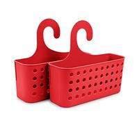 PracticDomus Juego de 2 Cestas Organizadoras de Ducha Colgantes. Ideales para Ahorrar Espacio (Burdeos)