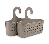 PracticDomus Juego de 2 Cestas Organizadoras de Ducha Colgantes. Ideales para Ahorrar Espacio (Marrón Claro)