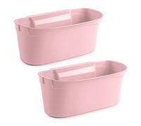PracticDomus Lote de 2 Cestas Colgantes Recogedoras de Deshechos Multiusos para Cocina (2X Rosa)