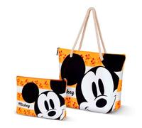 PracticDomus Pack de Bolsa de Playa y Neceser a Juego con Cremalleras. Amplia y Espaciosa (Orange)