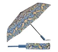 PracticDomus Paraguas Plegable y Compacto para Mujer de Diseño Art Collection con Apertura y Cierre Automatico. Resistente al Viento (Ladron Fresas)