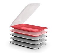 PracticDomus Porta Embutidos y Alimentos Sistema Fresh, Conservación Optima de Lonchas en Nevera (5X Neg-Bur)