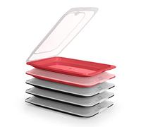 PracticDomus Porta Embutidos y Alimentos Sistema Fresh, Conservación Optima de Lonchas en Nevera (5X Neg-Bur)