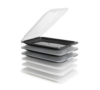PracticDomus Porta Embutidos y Alimentos Sistema Fresh, Conservación Óptima de Lonchas en Nevera (6X BlaNeg)