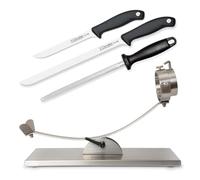 PracticDomus Soporte Jamonero Profesional Plegable y Cabezal Giratorio de Acero con Cuchillos y Chaira (3C Acero EVO)