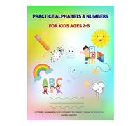 Practice Alphabets & Numbers: Learn by Tracing, Coloring (Kids Coloring Books)