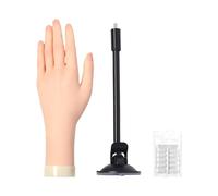 Practice Hand Acrylic Nails, Silicone Nail Model, 10.24x2in Stable Suction Cup Base, Beginner Friendly Design, Soft Flexible Fingers for Student Training, Women, Salon