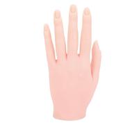 Practice Hand for Nails, Silicone Female Mannequin Hand Life Size Left Hand Model with Bendable Fingers and 10mm Nail Groove for Beginner Nail Art Training, Ring Display and Salon