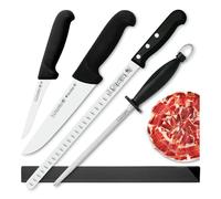PracticFood Juego de Cuchillos Profesionales Selección Super Chef, Jamonero Alveolado 29 cm y Accesorios (3C PREMIUM)
