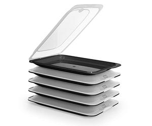 PracticFood - Lote de 5 Porta Embutidos y Alimentos Sistema Fresh, Conservación Optima de Lonchas en Nevera, Medidas 17 x 3.2 x 25.2 cm. 5X Turquesa