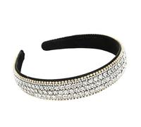 Práctico accesorio para el cabello para mujer, diadema de lujo con diamantes de imitación coloridos, ligera, moderna, versátil, color blanco