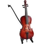 Práctico adorno de madera para violonchelo con textura de madera para estantes de mesa, estantes y colecciones, decoración de escritorio con temática musical