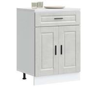 Práctico armario de tela genérico con cajones grandes para un almacenamiento óptimo en casa y en la habitación de invitados, color gris concreto, 60 x 46 x 81,5 cm, 1 gabinete inferior (2doors1drawer