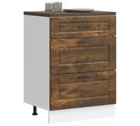 Práctico armario de tela genérico con cajones grandes para un almacenamiento óptimo en casa y en la habitación de invitados, color ahumado, 60 x 46 x 81,5 cm, 1 gabinete inferior (3 drawers))