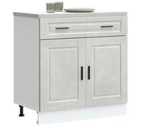 Práctico armario de tela genérico con cajones grandes para un almacenamiento óptimo en casa y en la habitación de invitados, color gris concreto, 80 x 46 x 81,5 cm, 1 gabinete inferior (2doors2drawers