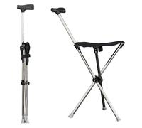 Práctico bastón de viaje con asiento, cómodo bastón plegable para descansar cómodamente de senderismo, camping, silla plegable de viaje