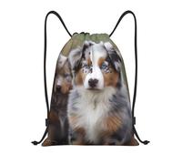 Práctico Bolsa con Cordón Pastor Australiano Mochila Cordónes Manera Bolsa De Gimnasia para Playa Nadar Vacaciones 36X42Cm