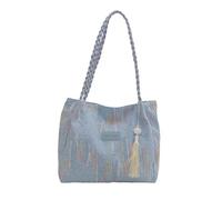 Práctico bolso de hombro de nailon de gran capacidad para uso casual y laboral, almacenamiento esencial diario, bolsa de hombro organizada para la universidad, Blue, One Size
