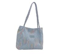 Práctico bolso de hombro de nailon de gran capacidad para uso casual y laboral, almacenamiento esencial diario, bolsa de hombro organizada para la universidad, Blue, One Size
