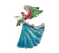 Práctico broche vintage con diamantes de imitación para mujer, adornado con diamantes de imitación para un aspecto sofisticado, pin de ángel de aleación vintage