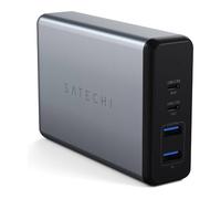 SATECHI 108W Cargador USB C de Escritorio con 2 Puertos USB-C PD (90W y 18W) y 2 Puertos USB-A, Cargador Rápido Seguro para MacBook Air y Pro, iPad, iPhone, Windows, Tablets y más - Gris