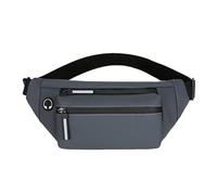 Práctico cinturón deportivo para correr, ciclismo, fitness, riñonera ajustable con bolsillos seguros para teléfono, bolsa cruzada esencial para hombre, Gray, Mass Beauty