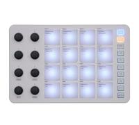 Práctico controlador de teclado USB con 16 almohadillas de batería retroiluminadas, pantalla LED, teclado profesional, 8 perillas, producción musical