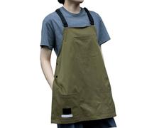 Práctico delantal de trabajo con bolsillos, correa ajustable para el cuello y la cintura para uso doméstico, delantal de poliéster, chaleco, suministros de cocina