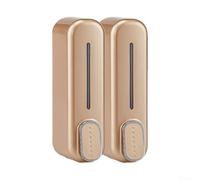 Práctico dispensador de jabón de montaje en pared para productos de baño, incluye 2 botellas, fácil monitor y diseño de recarga (dorado)