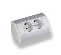 Práctico enchufe de cocina, baño, salón o muebles. Enchufe de esquina ideal para encimera de cocina como enchufe de montaje o enchufe de base, conector de 15 cm