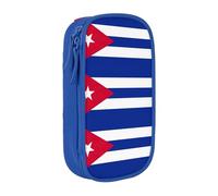 Práctico estuche con estampado de bandera cubana con múltiples compartimentos, para oficina, viajes, escuela, arte, suministros diarios, Blue, Talla única, Bolsillo para el paquete