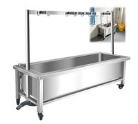 Práctico Fregadero Independiente For Fregona, Fregadero Comercial Portátil, Con Ruedas, Adecuado For Balcones, Centros Comerciales,Instalaciones Industriales(Length 118cm/46.5in)