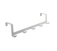 Práctico gancho para puerta con cinco colgadores para toalla, abrigo, sombrero, ropa en el baño, pasillo, dormitorio, así como (blanco, talla única)