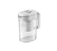 Práctico Jarra de agua grande con tapa y pico Botella de bebida Recipientes de plástico for té frío Jarra Nevera Hervidor de agua for bebidas heladas Jarra para té helado(Blanco)