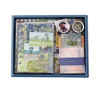 Práctico juego de diario de escritura, accesorios completos para estudiantes, profesionales y entusiastas de los viajes en varias escenas, caja de regalo