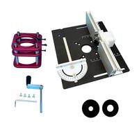 Práctico juego de elevación de enrutador y placa de inserción de aluminio, control manual de 51 mm, equipos de bancos de carpintería