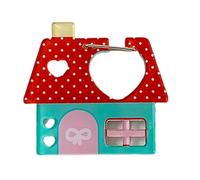 Práctico llavero acrílico con mosquetón para mochilas, bolsos, accesorio decorativo ligero para estudiantes y uso en la oficina, accesorios elegantes de acrílico, Little Red House, One Size