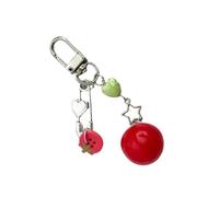 Práctico llavero con diseño de tomate y hojas con accesorio de moda para niñas, para uso diario y juvenil, uso casual, Llavero estilo 2, As detailed discription