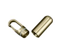 Práctico llavero de botella de pastillas en miniatura, organizador de botellas, contenedor de latón para medicamentos