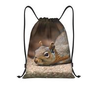 Práctico Mochila Cordónes Ardilla Simplemente acostada, Unisex Bolsa de Cordón, Ligero Gym Bag, para Yoga Hombre 36X42cm