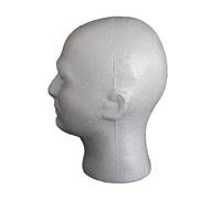 Práctico modelo de exhibición de espuma para hombre, cabeza de maniquí blanca con soporte para el cuello, accesorio de salón de belleza en casa
