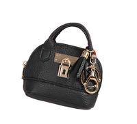 Práctico monedero, llavero, organizador de piel sintética resistente para mujeres, lápiz labial, tarjetas y almacenamiento de cables de datos, Negro -