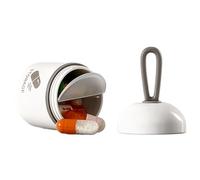 Práctico organizador de pastillas, planificador de medicamentos portátil, de hígado de bacalao, pastillero fácil de usar para personas mayores, apto para viajes, 1.38 x 1.85 pulgadas, color