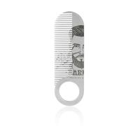 Práctico peine de bigote de metal para hombres, compacto y portátil, esencial para peinar y mantener la barba, peine de acero inoxidable para barba