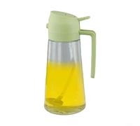 Práctico pulverizador de aceite de vidrio 2 en 1 y dispensador de 470 ml/600 ml para verter aceite sin esfuerzo y preparación de alimentos (verde 600 ml)