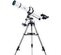 Práctico Refractor astronómico con trípode, portátil y práctico para niños Principiantes, Espejo buscador de 5 x 24, Ligero.