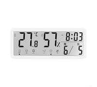 Práctico reloj electrónico de pared diseñado para mejorar cualquier espacio mientras te mantiene informado del tiempo y el clima (blanco)