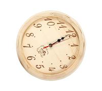 Práctico reloj redondo de madera natural para sauna, decoración del hogar, silencios sin hacer tictac, construcción resistente, silencios sin tictac. Reloj de pared