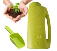 Práctico salero - 2 litros de piedra derretidor de hielo con pala, tamaños de apertura ajustables, herramienta de fertilizante | Fiable para tierra, alimentos, descongelador, nieve, sal, césped, gar