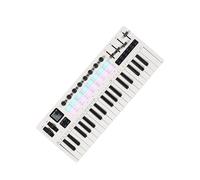 Práctico teclado USB de 37 notas, controlador de música, construcción ABS, fácil configuración, adecuado para productores, creación de música, teclado USB con perillas programables